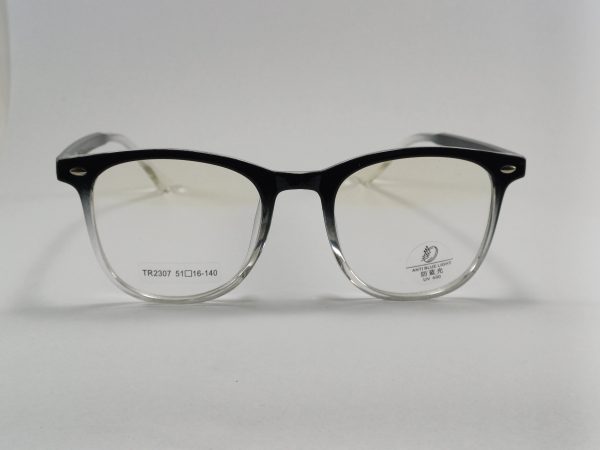 عینک بلوکات مخصوص مطالعه و کامپیوتر  دورنگ مشکی شفاف  با جلد و دستمال